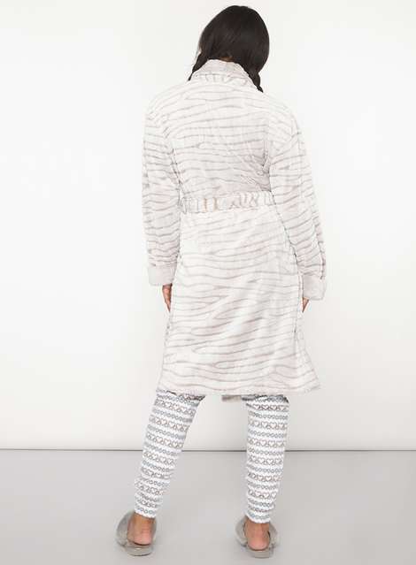 Zebra Clipped Dressing Gown